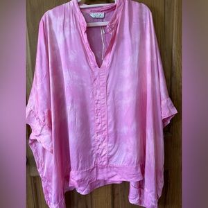 Shop Sofia pink silk blouse